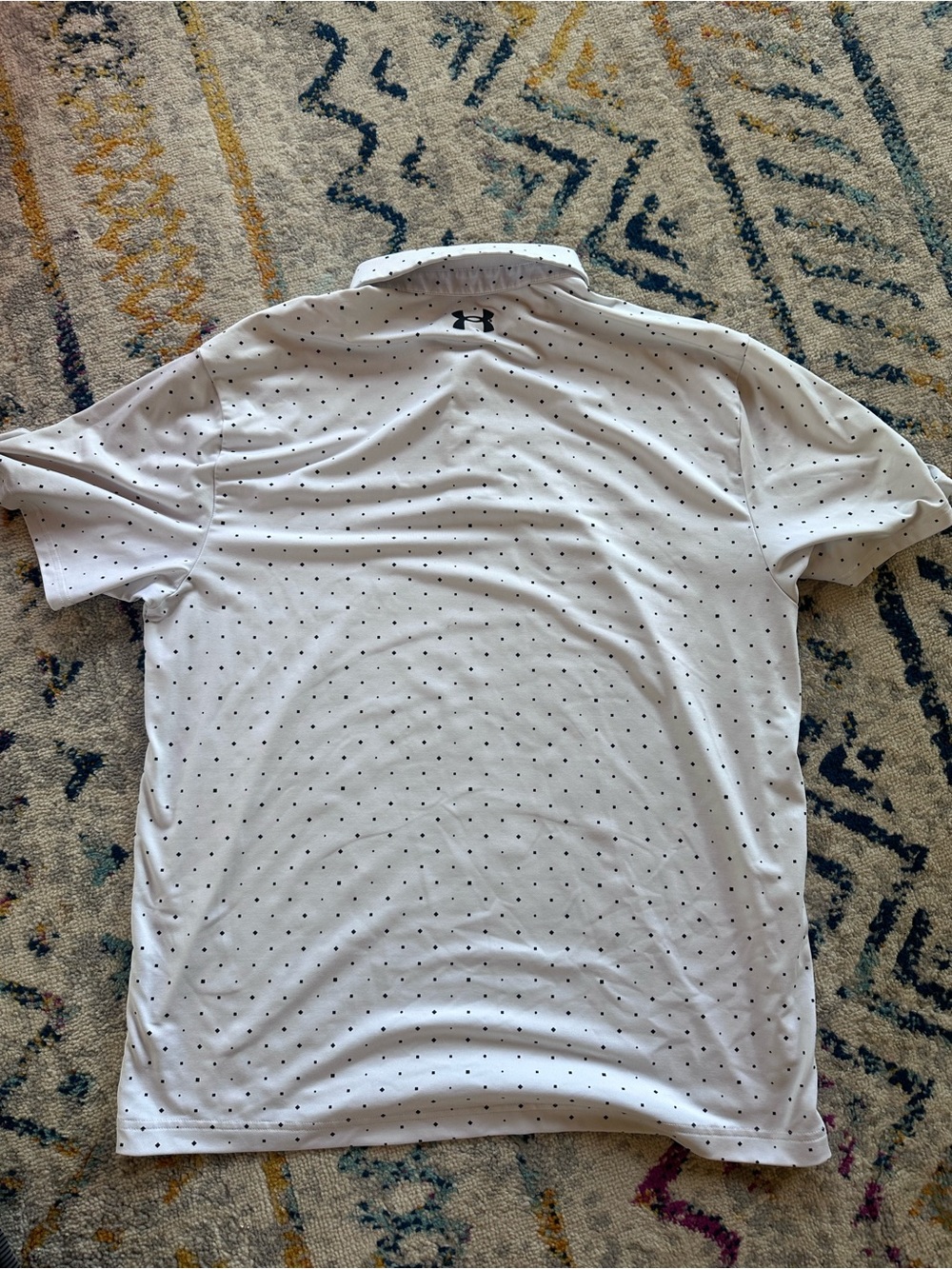 Under Armour Men’s White Polo with Dot Pattern - Picture 3 of 3